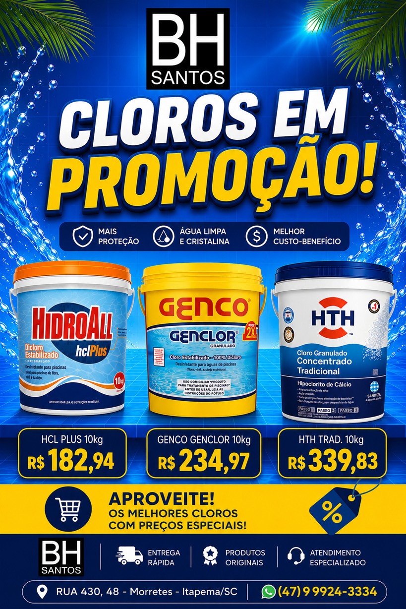 Piscina moderna com produtos BH SANTOS